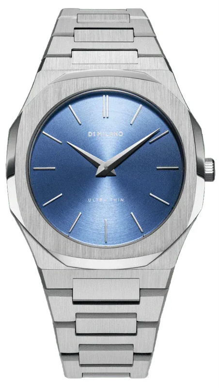 D1 Milano Ultra Thin Blue Dial Silver Steel Watch for Men - D1-UTBJ03 Authentic Buy Shop Now