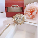 Guess Heiress Diamonds Gold Dial White Rubber Strap Watch for Women - GW0407L2 Authentic Buy Shop Now