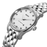 Mido Baroncelli III Automatic Diamonds White Dial Silver Steel Strap Watch For Women - M7600.4.66.1 Authentic Buy Shop Now