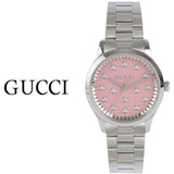 Gucci G Timeless Quartz Pink Dial Silver Steel Strap Watch for Women - YA1265033 Authentic Buy Shop Now