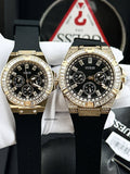 Guess Zeus Chronograph Diamonds Black Dial Black Silicone Strap Watch For Men - GW0208G2 Authentic Buy Shop Now