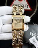 Guess Mod Heavy Metal Gold Dial Gold Steel Strap Watch For Women - W1117L2 Authentic Buy Shop Now
