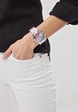 Guess Crush Crystals Silver Dial Pink Rubber Strap Watch for Women - W1223L1 Authentic Buy Shop Now