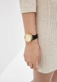 Guess Cosmo Diamonds Gold Dial Black Rubber Strap Watch for Women - GW0034L1 Authentic Buy Shop Now