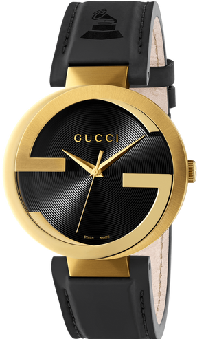 Gucci Interlocking Special Edition Grammy Black Dial Black Leather Strap Watch For Men - YA133208 Authentic Buy Shop Now