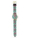 Gucci G Timeless Floral Turquoise Dial Turquoise Leather Strap Watch For Women - YA1264085 Authentic Buy Shop Now
