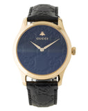 Gucci G Timeless Quartz Black Dial Black Leather Strap Watch For Women - YA1264034A Authentic Buy Shop Now