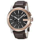 Gucci G Chrono Black Dial Brown Leather Strap Watch For Men - YA101202 Authentic Buy Shop Now