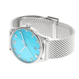 Gucci G-Timeless Turquiose Mother of Pearl Dial Silver Mesh Bracelet Watch For Women - YA1264039 Authentic Buy Shop Now