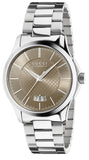 Gucci G Timeless Automatic Brown Dial Silver Steel Strap Watch For Women - YA126431A Authentic Buy Shop Now