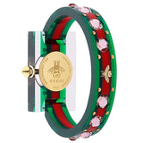 Gucci Vintage Web Pink Mother of Pearl Dial Two Tone Plastic Strap Watch For Women - YA143525 Authentic Buy Shop Now
