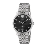 Gucci G Timeless Automatic Black Dial Silver Steel Strap Watch For Men - YA126353 Authentic Buy Shop Now