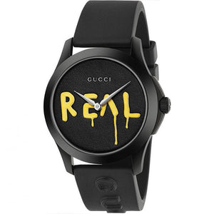 Gucci G Timeless Ghost Black Dial Black Rubber Strap Unisex Watch - YA1264017 Authentic Buy Shop Now