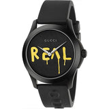 Gucci G Timeless Ghost Black Dial Black Rubber Strap Unisex Watch - YA1264017 Authentic Buy Shop Now