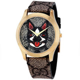 Gucci G-Timeless Brown Dial Brown Leather Strap Unisex Watch - YA1264057 Authentic Buy Shop Now