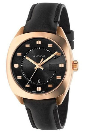 Gucci GG2570 Quartz Black Dial Black Leather Strap Watch For Women - YA142407 Authentic Buy Shop Now