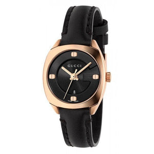 Gucci GG2570 Quartz Black Dial Black Leather Strap Watch For Women - YA142509 Authentic Buy Shop Now