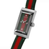 Gucci G-Frame Mother of Pearl Dial Two Tone Nylon Strap Watch For Women - YA147404 Authentic Buy Shop Now