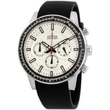 Guess Fuel Multifunction White Dial Black Rubber Strap Watch for Men - W0802G1 Authentic Buy Shop Now