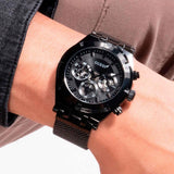 Guess Continental Chronograph Black Dial Black Mesh Strap Watch For Men - GW0582G3 Authentic Buy Shop Now