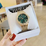 Guess Cosmo Diamonds Green Dial Gold Steel Strap Watch for Women - GW0033L8 Authentic Buy Shop Now