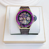 Guess Multifunction Analog Purple Dial Black Rubber Strap Watch For Women - GW0620L4 Authentic Buy Shop Now