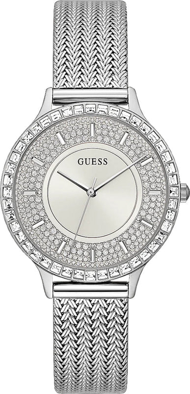 Guess Soiree Diamonds Silver Dial Silver Mesh Bracelet Watch for Women - GW0402L1 Authentic Buy Shop Now
