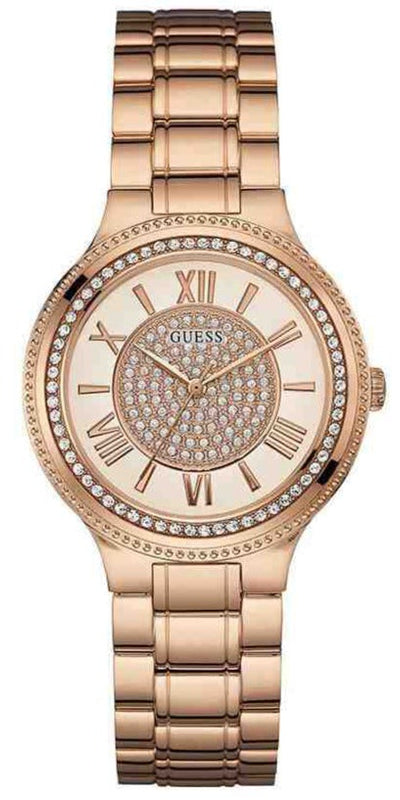 Guess Madison Diamonds White Dial Rose Gold Steel Strap Watch for Women - W0637L3 Authentic Buy Shop Now