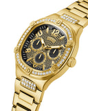 Guess Duke Glitz Crystals Gold Dial Gold Steel Strap Watch For Men - GW0576G2 Authentic Buy Shop Now