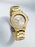 Guess Crown Jewel Diamonds White Dial Gold Steel Strap Watch for Women - GW0410L2 Authentic Buy Shop Now