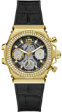 Guess Fusion Chronograph Black Dial Black Leather Strap Watch For Women - GW0553L4 Authentic Buy Shop Now