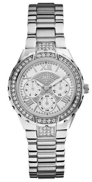 Guess Viva Quartz Silver Dial Silver Steel Strap Watch For Women - W0111l1 Authentic Buy Shop Now