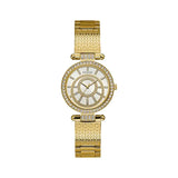 Guess Muse Crystals White Dial Rose Gold Steel Strap Watch For Women - W1008L2 Authentic Buy Shop Now