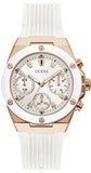 Guess Athena White Dial White Rubber Strap Watch For Women - GW0030L3 Authentic Buy Shop Now