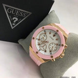 Guess Athena White Dial Pink Rubber Strap Watch For Women - GW0030L4 Authentic Buy Shop Now