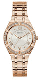 Guess Cosmo Diamonds Silver Dial Rose Gold Steel Strap Watch For Women - GW0033L3 Authentic Buy Shop Now