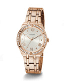Guess Cosmo Diamonds Silver Dial Rose Gold Steel Strap Watch For Women - GW0033L3 Authentic Buy Shop Now