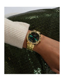 Guess Cosmo Diamonds Green Dial Gold Steel Strap Watch for Women - GW0033L8 Authentic Buy Shop Now
