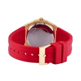 Guess Cosmo Diamonds Gold Dial Red Rubber Strap Watch for Women - GW0034L6 Authentic Buy Shop Now