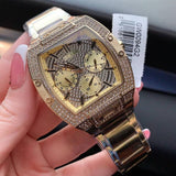 Guess Phoenix Multifunction Crystals Gold Dial Gold Steel Strap Watch For Men - GW0094G2 Authentic Buy Shop Now