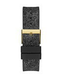 Guess Raven Diamonds Champagne Dial Black Rubber Strap Watch For Women - GW0105L2 Authentic Buy Shop Now