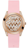 Guess Clarity Gold Dial Pink Silicone Strap Watch for Women - GW0109L2 Authentic Buy Shop Now