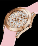 Guess Clarity Gold Dial Pink Silicone Strap Watch for Women - GW0109L2 Authentic Buy Shop Now