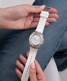 Guess Venus Diamonds White Dial White Rubber Strap Watch for Women - GW0118L3 Authentic Buy Shop Now