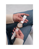 Guess Swirl Quartz Silver Dial White Rubber Strap Watch For Women - W1096l2 Authentic Buy Shop Now