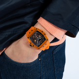 Guess Phoenix Multifunction Black Dial Orange Rubber Strap Watch For Men - GW0203G10 Authentic Buy Shop Now
