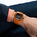 Guess Phoenix Multifunction Black Dial Orange Rubber Strap Watch For Men - GW0203G10 Authentic Buy Shop Now