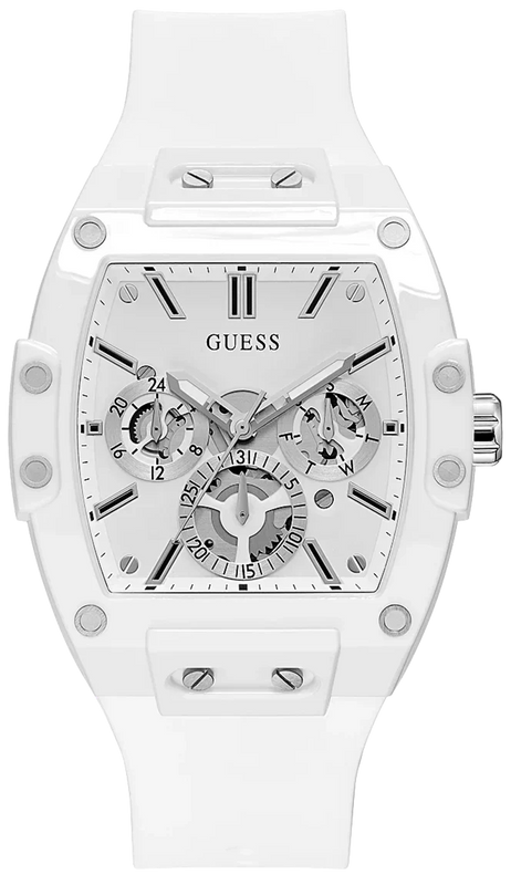 Guess Phoenix Multifunction White Dial White Rubber Strap Watch for Men - GW0203G2 Authentic Buy Shop Now