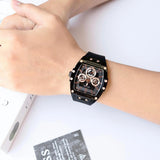 Guess Phoenix Multifunction Black Dial Black Silicone Strap Watch For Men - GW0203G8 Authentic Buy Shop Now