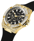 Guess Zeus Chronograph Diamonds Black Dial Black Silicone Strap Watch For Men - GW0208G2 Authentic Buy Shop Now